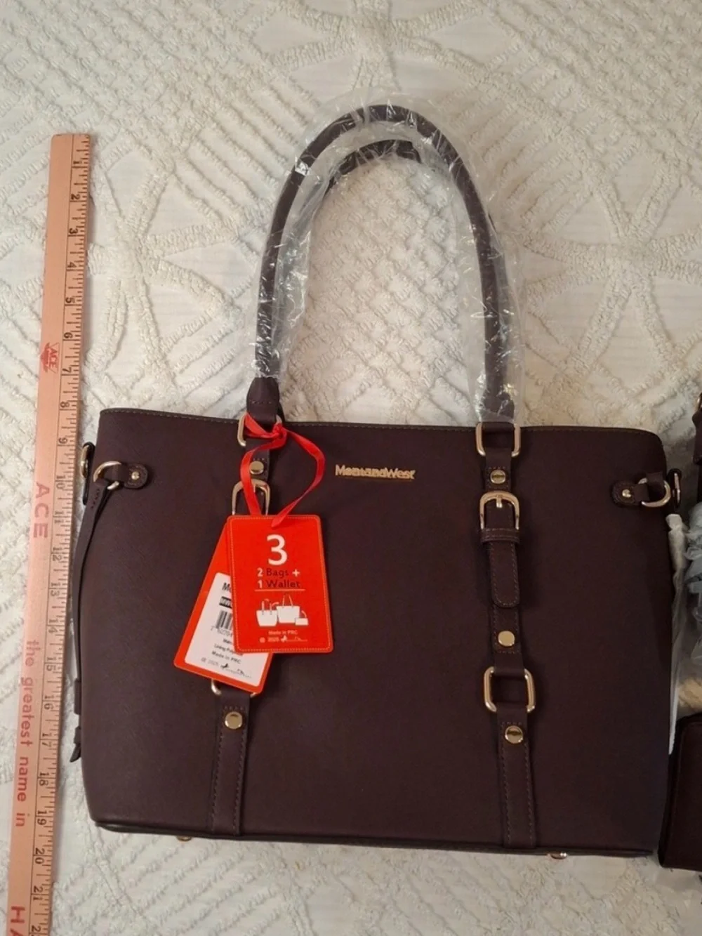 Montana West Brown 3-Piece Tote, Satchel & Wallet Set